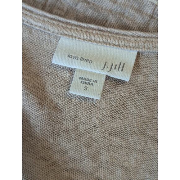J. Jill Love Linen Tropical Lightweight Floral Knit Beige Sleeveless Tank Top S - Picture 4 of 7